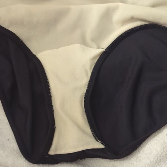 Le Cove women's vintage black and florescent striped swim suit size 12 - Picture 6 of 6